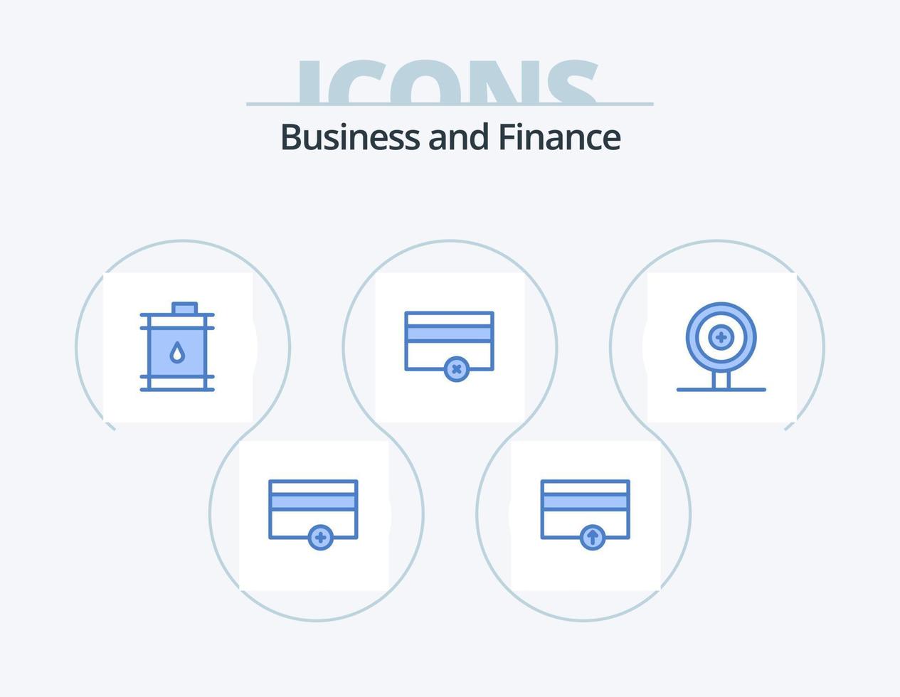 Finance Blue Icon Pack 5 Icon Design. target. business. barrel. payments. finance vector