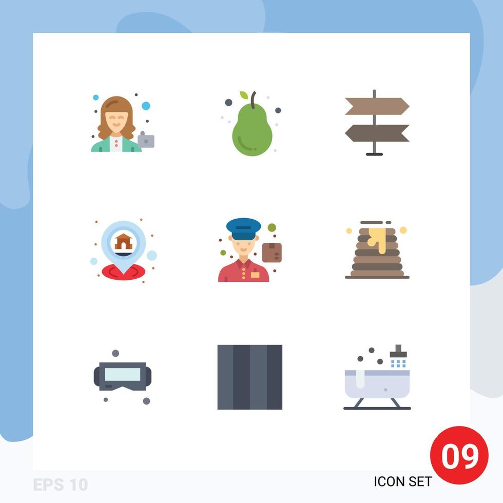 9 Creative Icons Modern Signs and Symbols of navigation location pear home pointer Editable Vector Design Elements