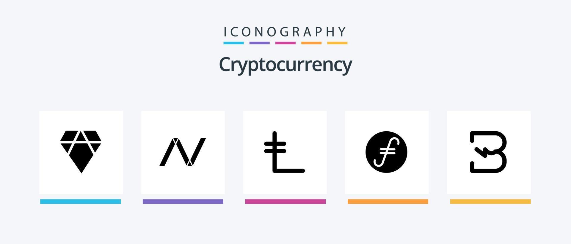 Cryptocurrency Glyph 5 Icon Pack Including crypto . fair coin . crypto currency. crypto. Creative Icons Design vector
