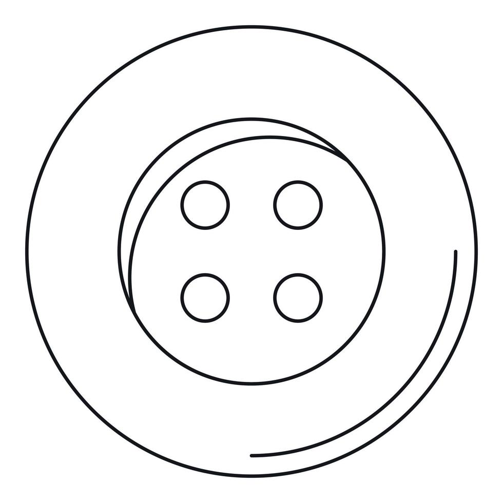 Plastic button icon, outline style vector