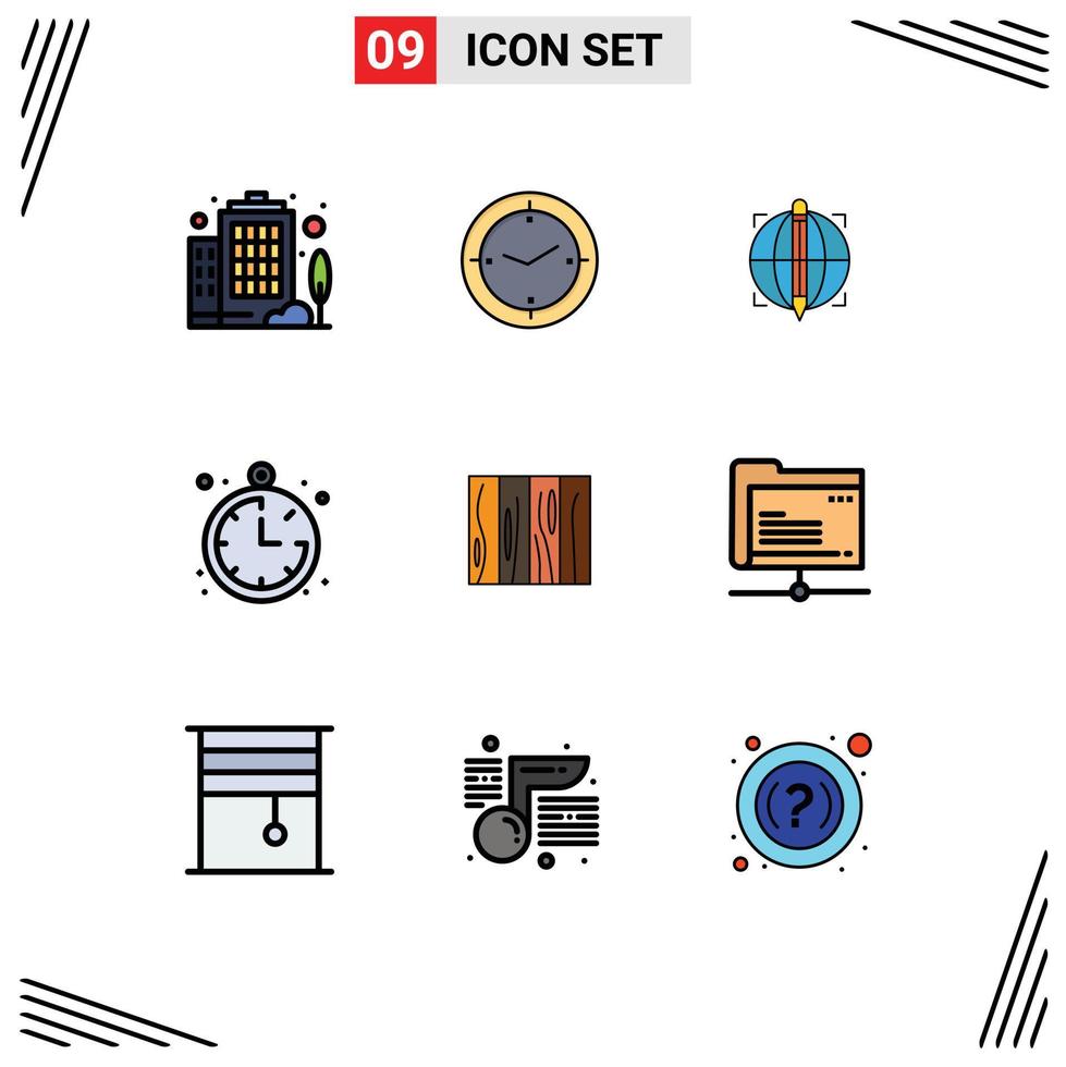 Stock Vector Icon Pack of 9 Line Signs and Symbols for design furniture target tile location Editable Vector Design Elements