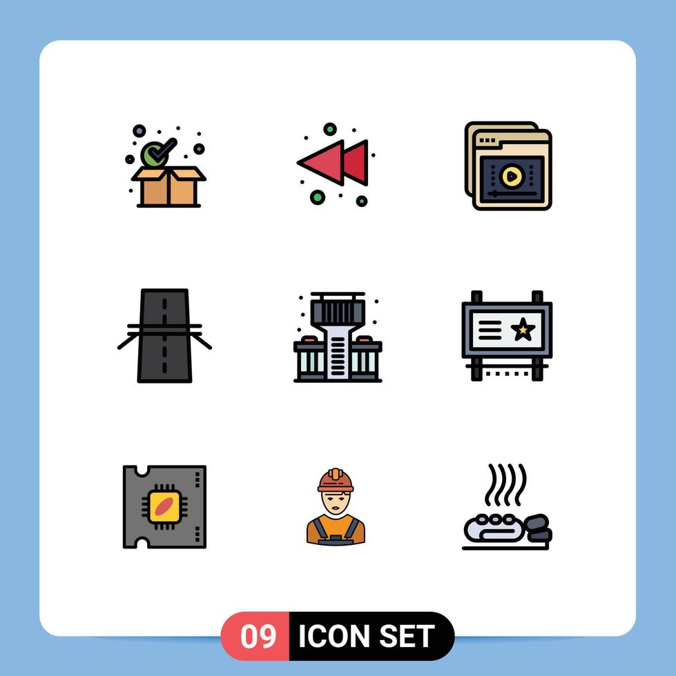 Stock Vector Icon Pack of 9 Line Signs and Symbols for highway creative e construction online Editable Vector Design Elements