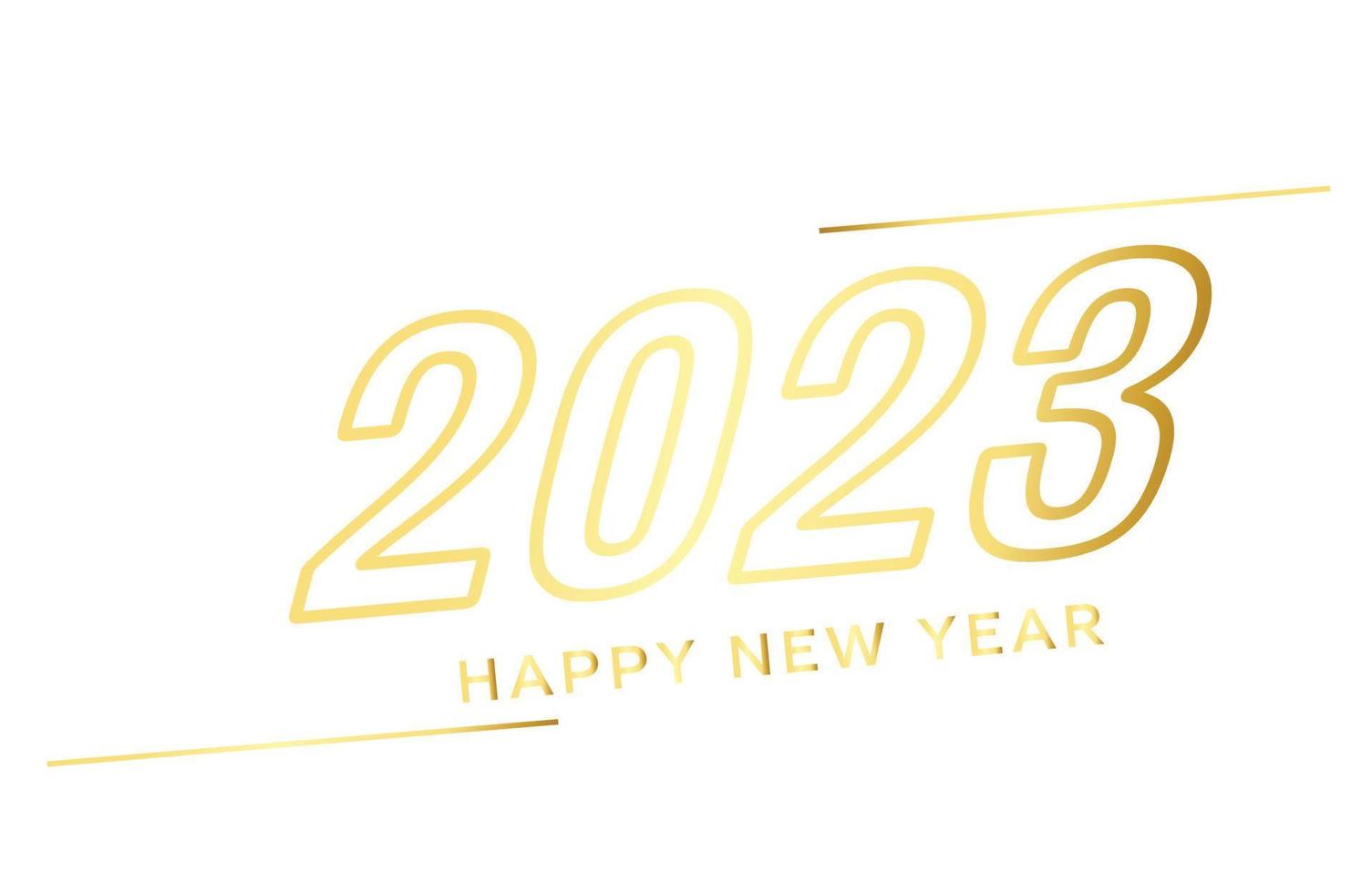 hermosa feliz año nuevo 2023 banner de fondo blanco vector