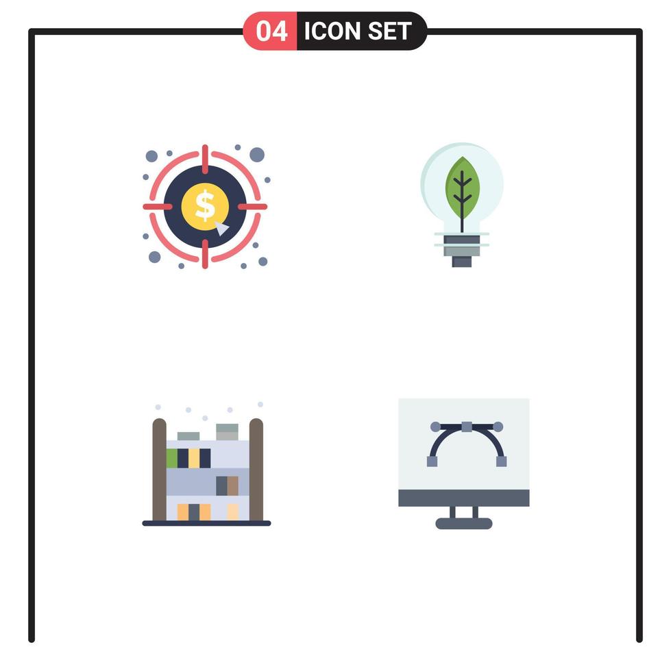 User Interface Pack of 4 Basic Flat Icons of analysis home graph of bookshelf Editable Vector Design Elements