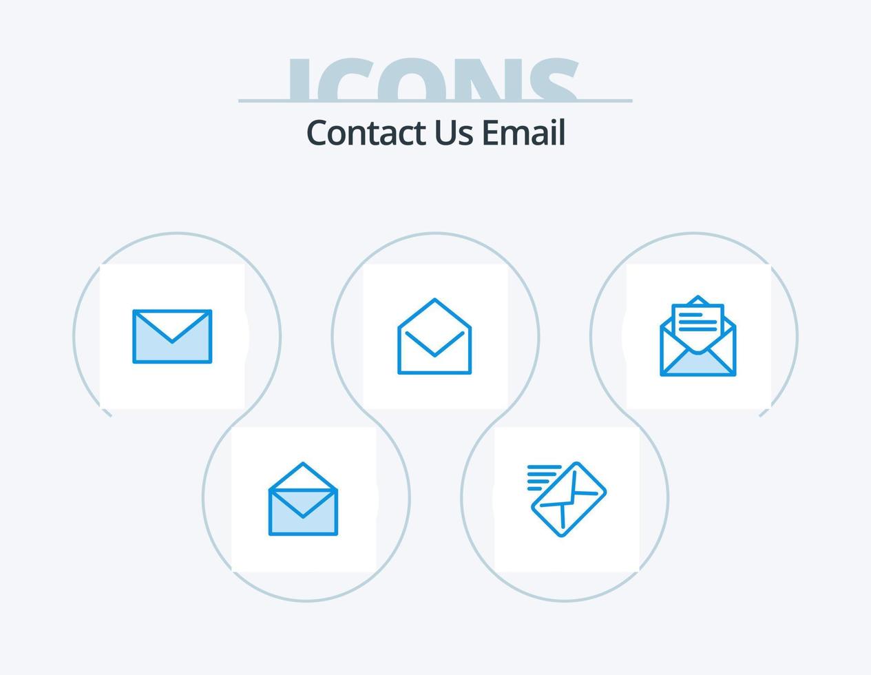 Email Blue Icon Pack 5 Icon Design. message. email. email. open. mail vector