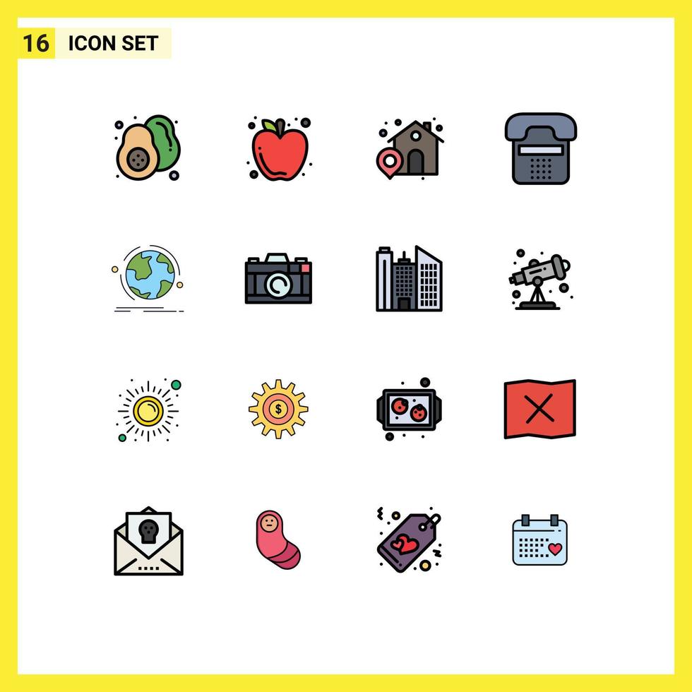 Stock Vector Icon Pack of 16 Line Signs and Symbols for world phone shop device communication Editable Creative Vector Design Elements