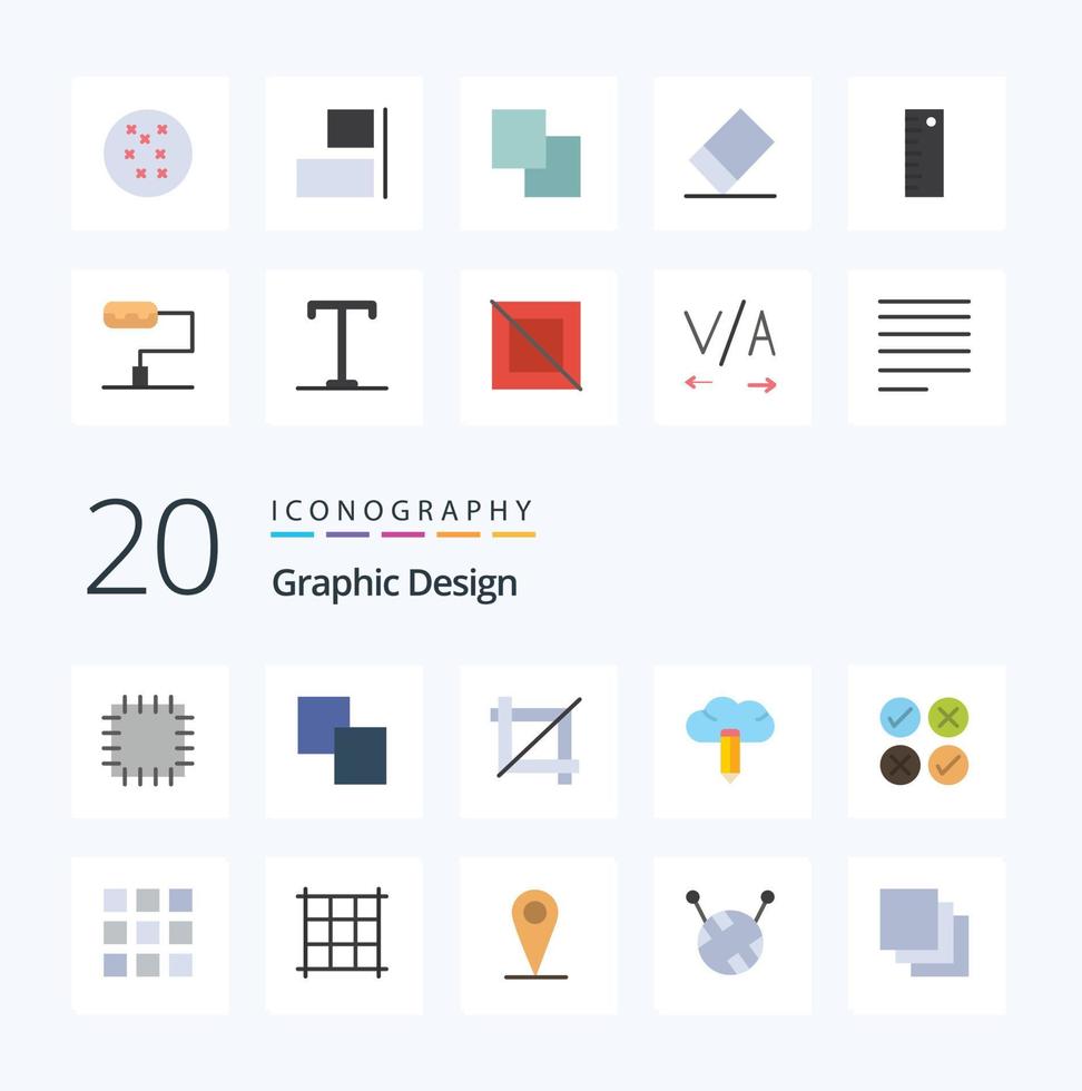 20 Design Flat Color icon Pack like location  web design creative grid design vector