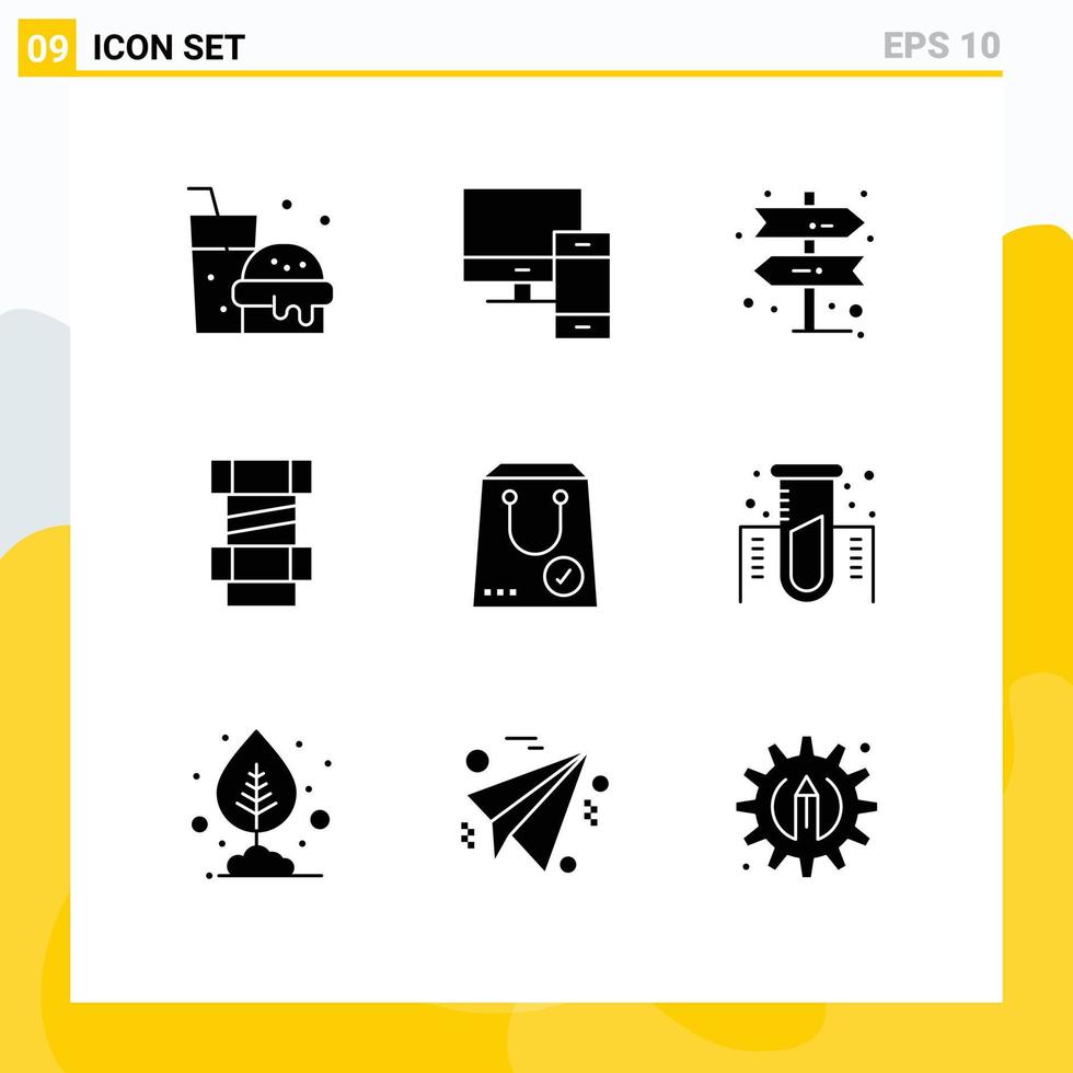 9 Creative Icons Modern Signs and Symbols of package commerce business check construction Editable Vector Design Elements