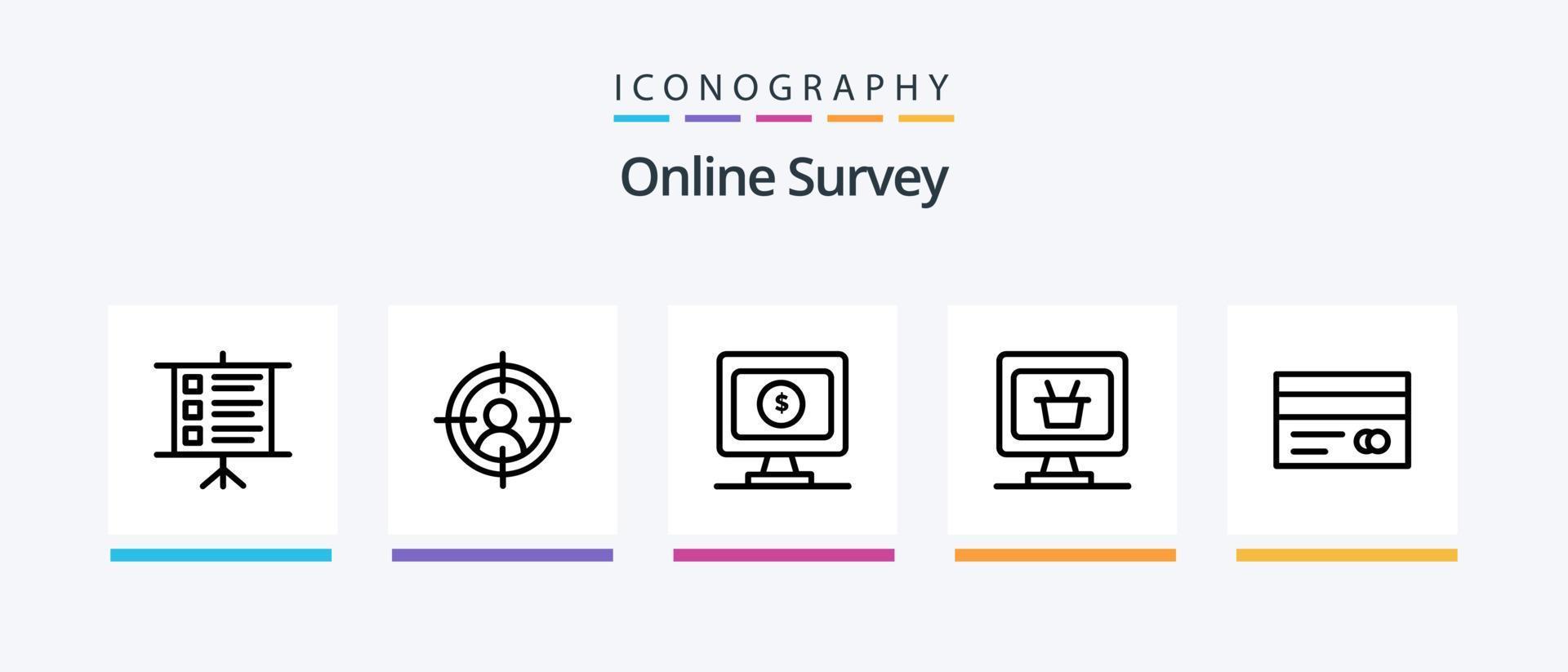 Online Survey Line 5 Icon Pack Including www. online. player. business. business. Creative Icons Design vector