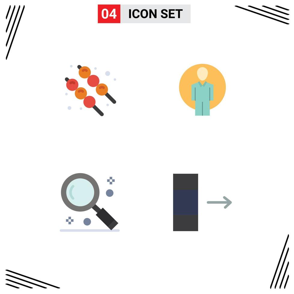 Stock Vector Icon Pack of 4 Line Signs and Symbols for marshmallow magnifying user image ui Editable Vector Design Elements