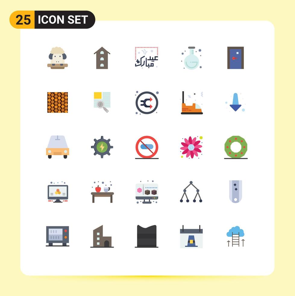 Group of 25 Flat Colors Signs and Symbols for aperture lab store school lettering Editable Vector Design Elements