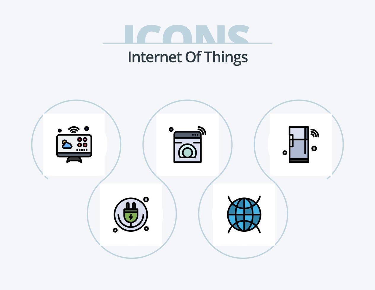 Internet Of Things Line Filled Icon Pack 5 Icon Design. wifi. internet of things. smart. wifi. internet of things vector