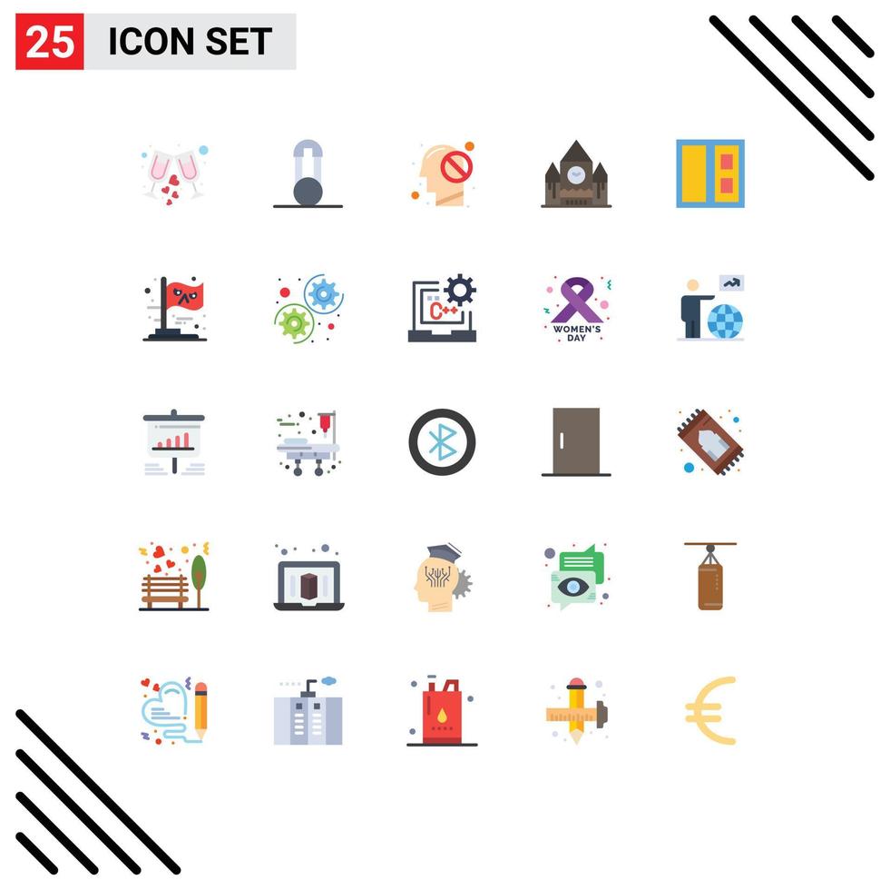 25 usuario interfaz plano color paquete de moderno señales y símbolos de casa punto de referencia humano gobierno Canadá editable vector diseño elementos