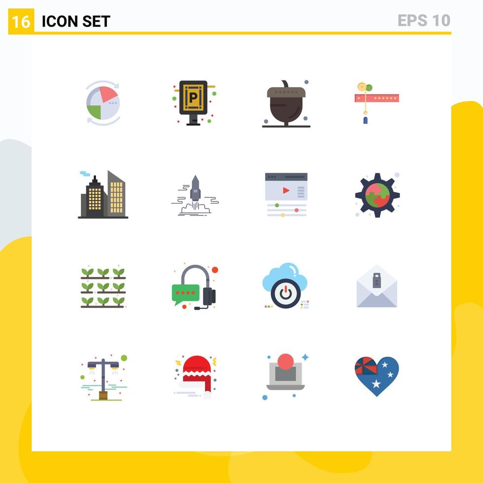 User Interface Pack of 16 Basic Flat Colors of flag cut board decoration oak Editable Pack of Creative Vector Design Elements