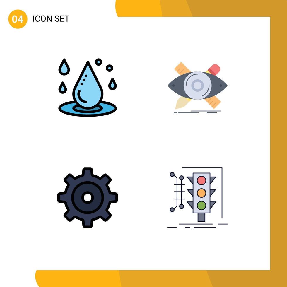 conjunto de 4 4 moderno ui íconos símbolos señales para soltar herramientas spa diseñador ajuste editable vector diseño elementos