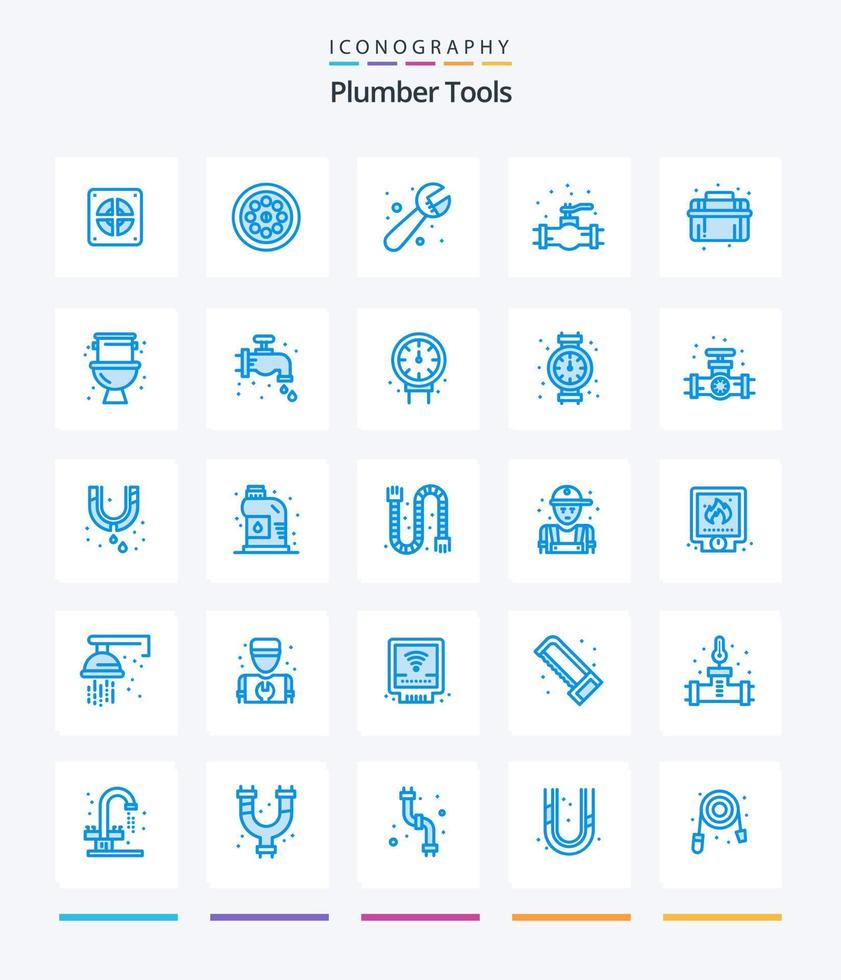 Creative Plumber 25 Blue icon pack  Such As mechanical. plumbing. faucet. plumber. gauge vector