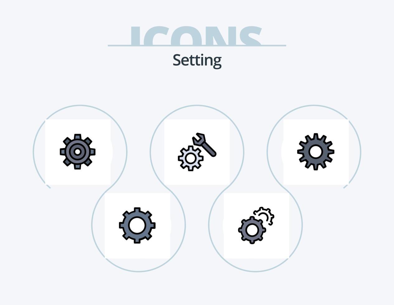 Setting Line Filled Icon Pack 5 Icon Design. . setting. vector