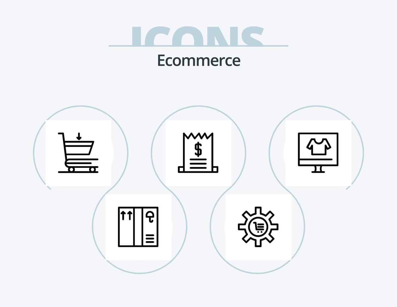 Ecommerce Line Icon Pack 5 Icon Design. . package. pay. e. money vector