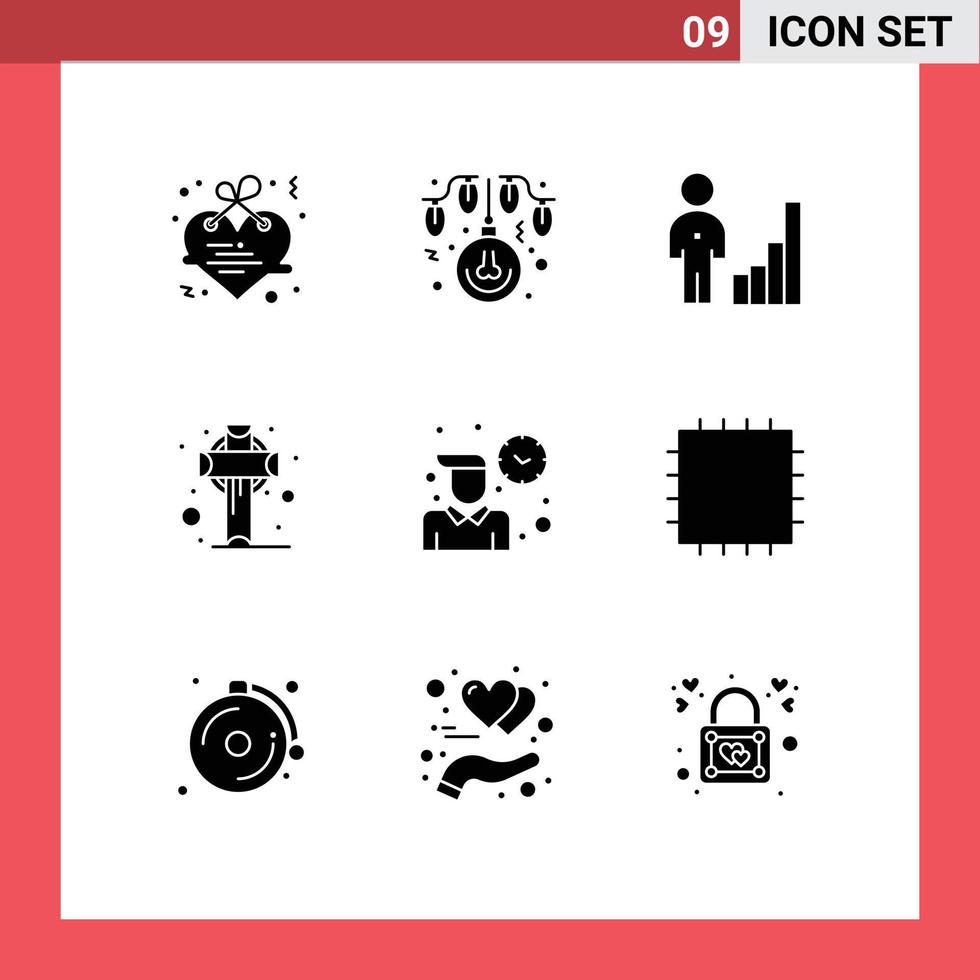 Stock Vector Icon Pack of 9 Line Signs and Symbols for employee irish analytics ireland management Editable Vector Design Elements