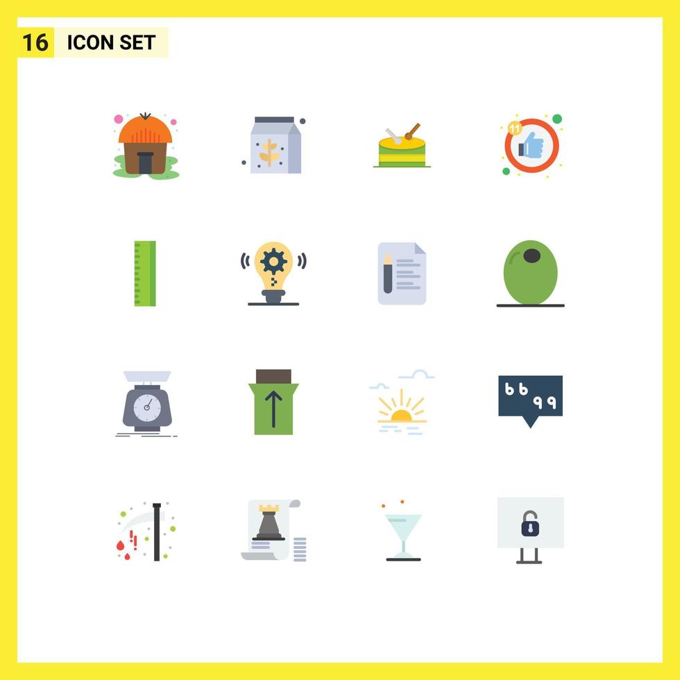 16 Creative Icons Modern Signs and Symbols of setting idea like bulb ruler Editable Pack of Creative Vector Design Elements