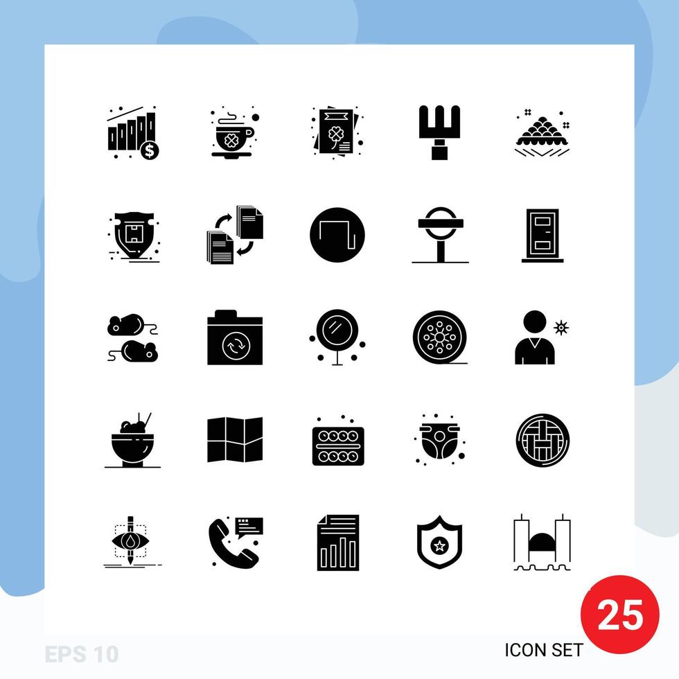 Universal Icon Symbols Group of 25 Modern Solid Glyphs of package open greeting card fast sweet Editable Vector Design Elements