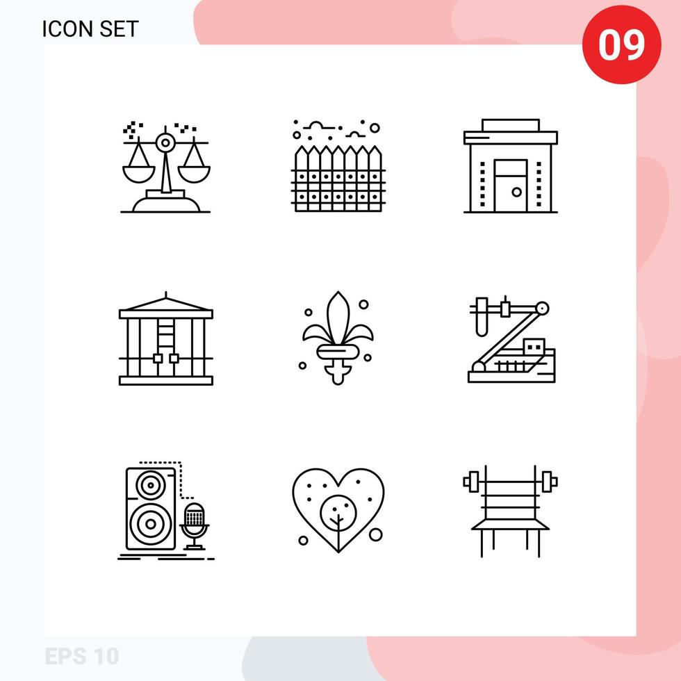 conjunto de 9 9 moderno ui íconos símbolos señales para asesinato Víspera de Todos los Santos Perímetro decapitar en línea editable vector diseño elementos