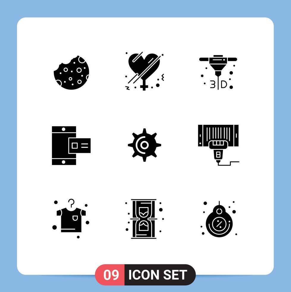 Stock Vector Icon Pack of 9 Line Signs and Symbols for spin wheel printing profile online Editable Vector Design Elements