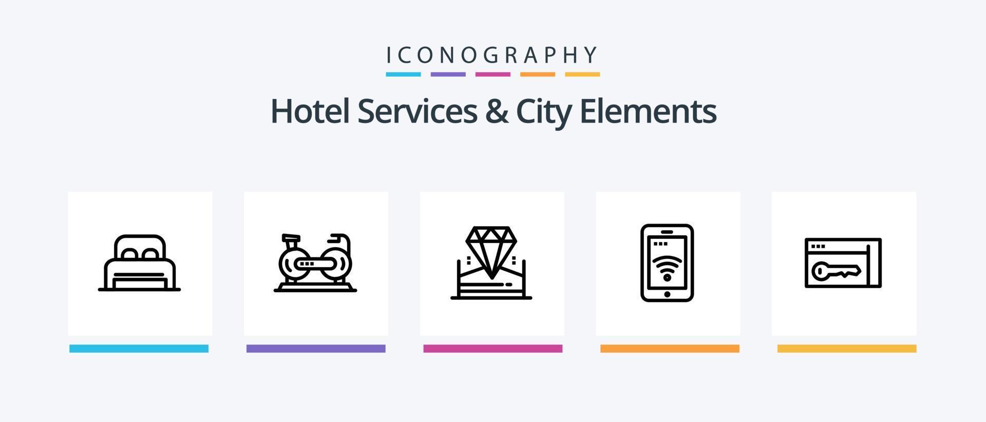 Hotel Services And City Elements Line 5 Icon Pack Including home. sign. hotel. hotel . tag. Creative Icons Design vector