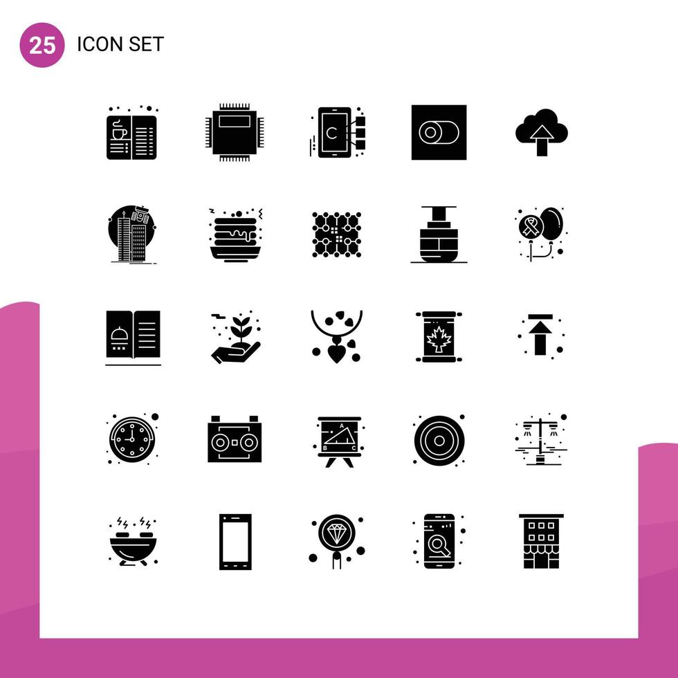 25 Solid Glyph concept for Websites Mobile and Apps arrow switch pc control mobile Editable Vector Design Elements