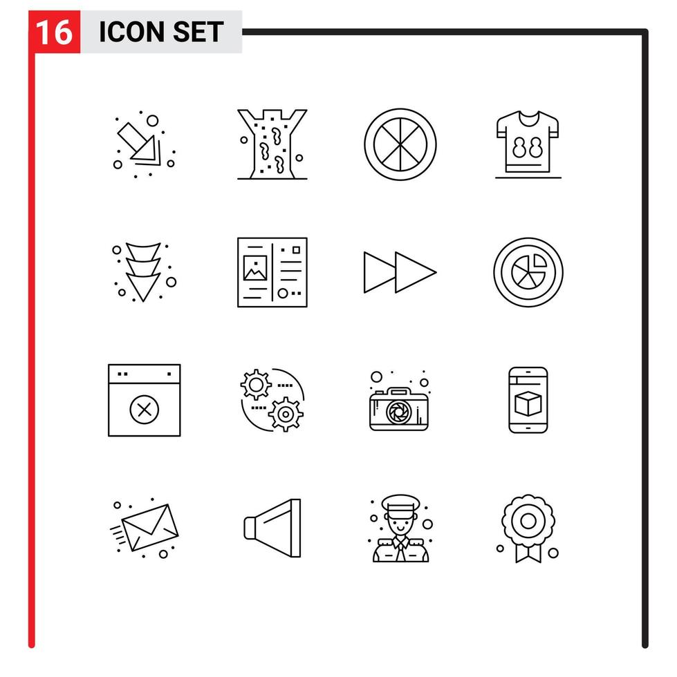 paquete de dieciséis moderno contornos señales y símbolos para web impresión medios de comunicación tal como flecha fútbol puerta camisas fútbol americano editable vector diseño elementos
