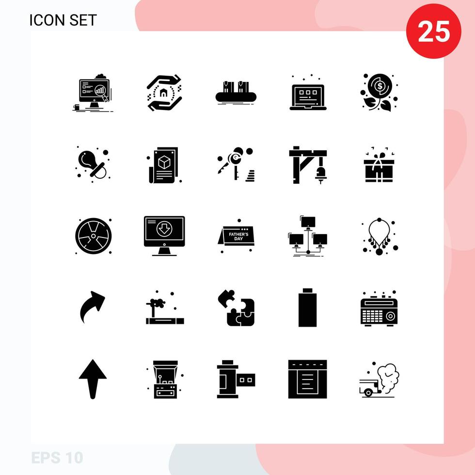 Stock Vector Icon Pack of 25 Line Signs and Symbols for budget view belt layout line Editable Vector Design Elements