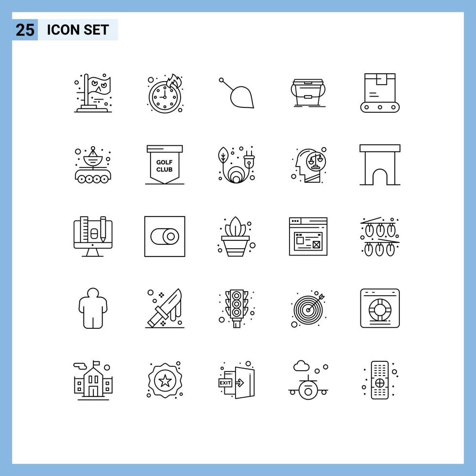 25 Creative Icons Modern Signs and Symbols of factory water coin wash bucket Editable Vector Design Elements
