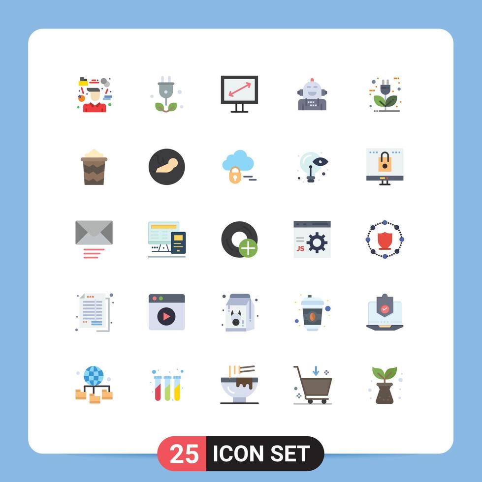 Universal Icon Symbols Group of 25 Modern Flat Colors of auto emotional science emotion android Editable Vector Design Elements