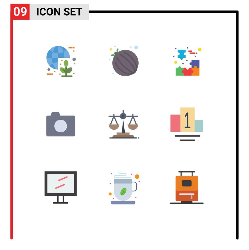 9 Creative Icons Modern Signs and Symbols of balance photo box image piece Editable Vector Design Elements