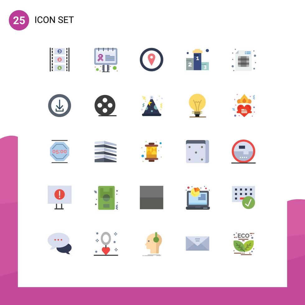 25 Universal Flat Colors Set for Web and Mobile Applications brand race location won position Editable Vector Design Elements