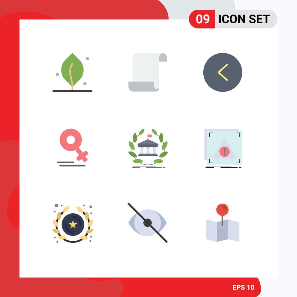 9 User Interface Flat Color Pack of modern Signs and Symbols of building online left banking mom Editable Vector Design Elements