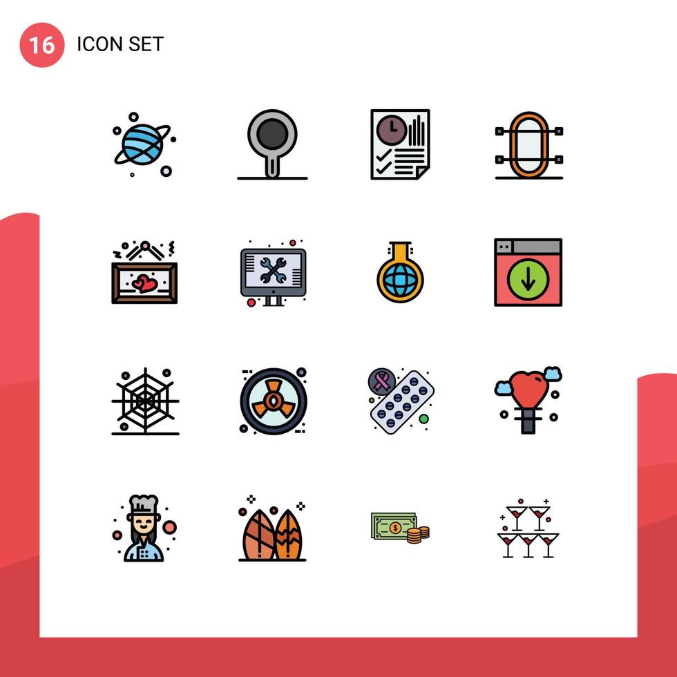 valores vector icono paquete de dieciséis línea señales y símbolos para colgando deporte página remo juego editable creativo vector diseño elementos