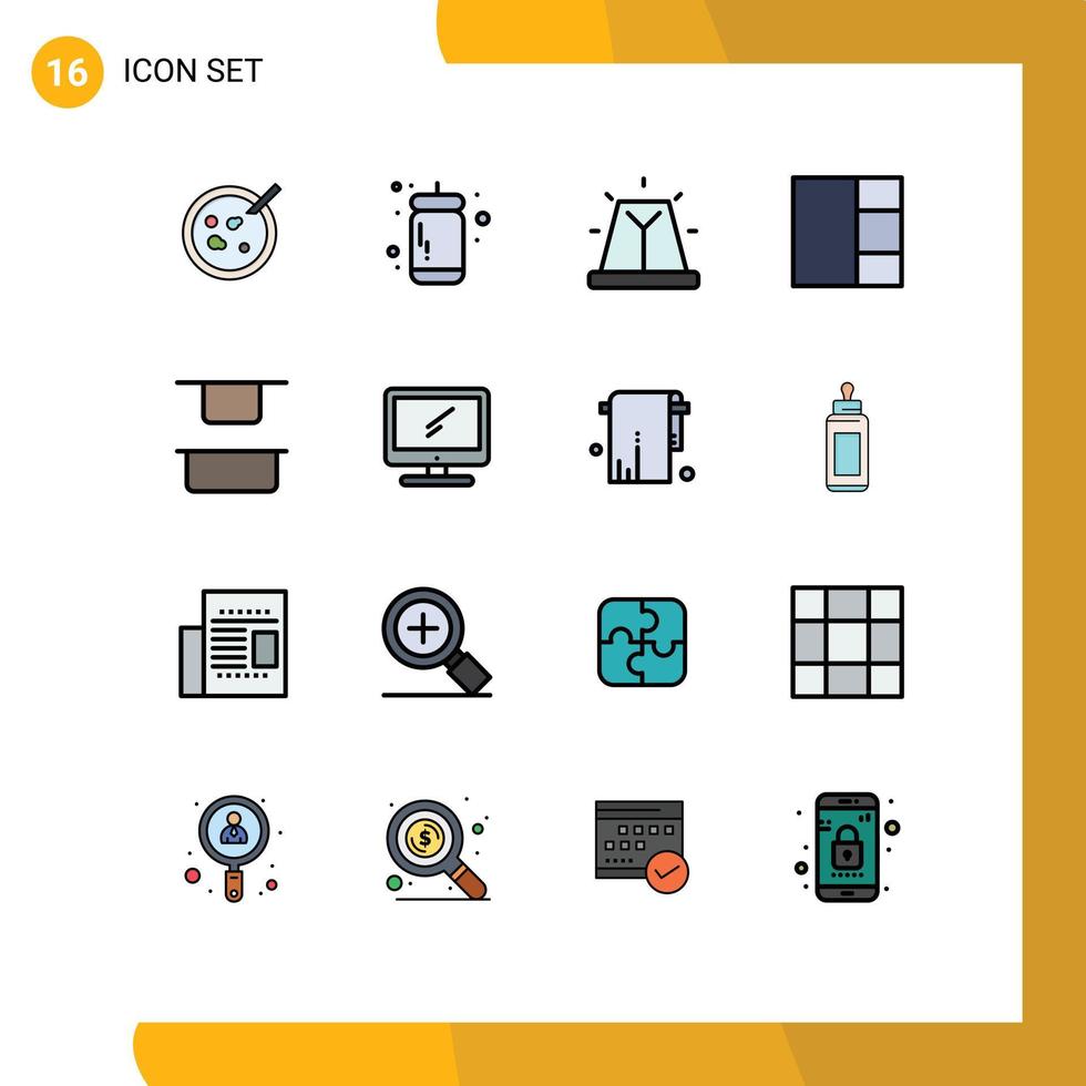 16 Creative Icons Modern Signs and Symbols of computer up alert distribute grid Editable Creative Vector Design Elements