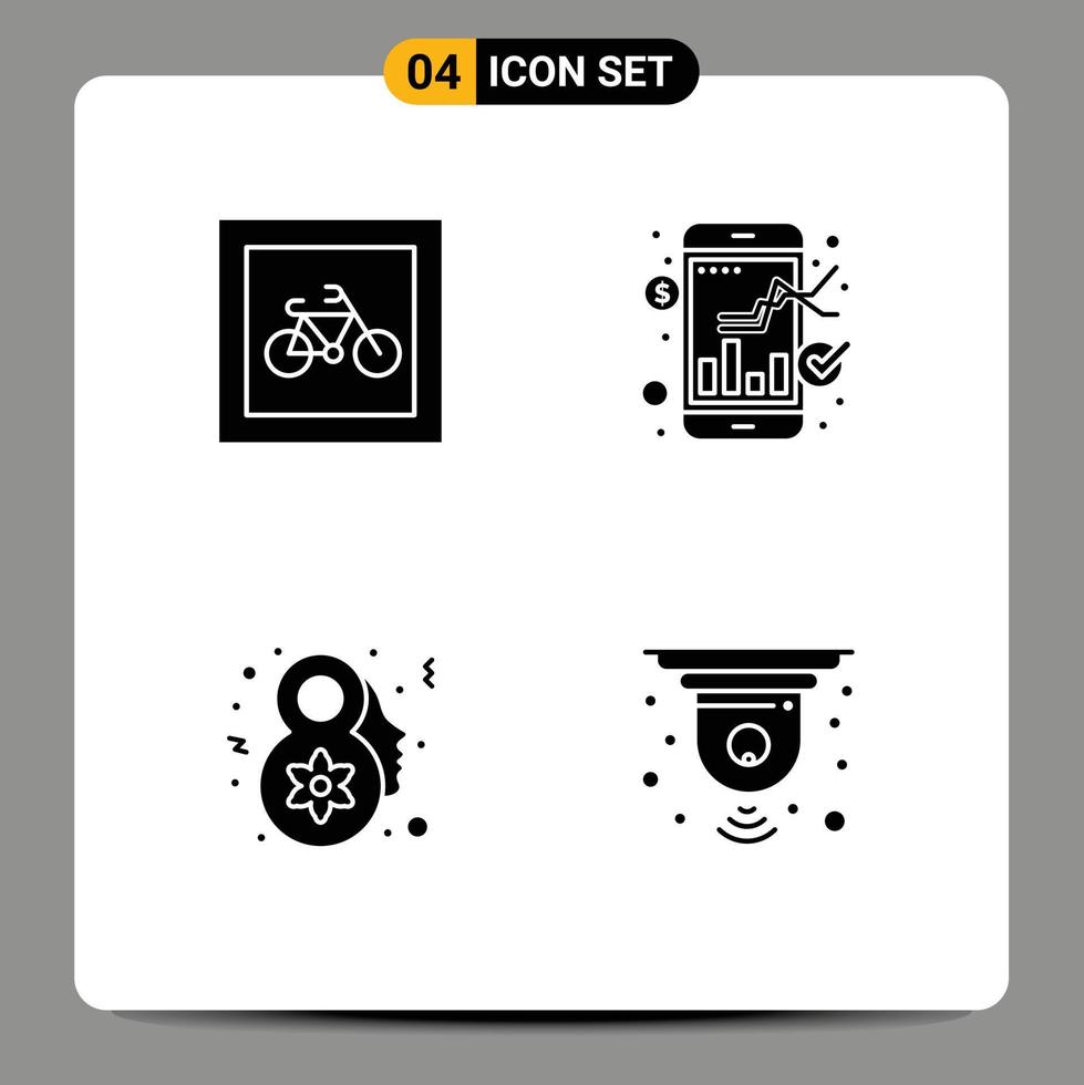 Pictogram Set of 4 Simple Solid Glyphs of car eight march transport market celebrate Editable Vector Design Elements