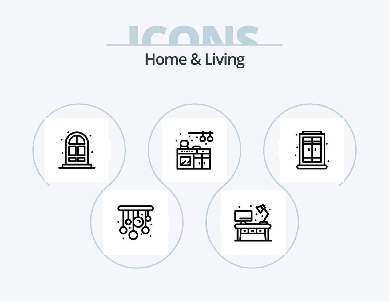 Home And Living Line Icon Pack 5 Icon Design. . living. . book vector