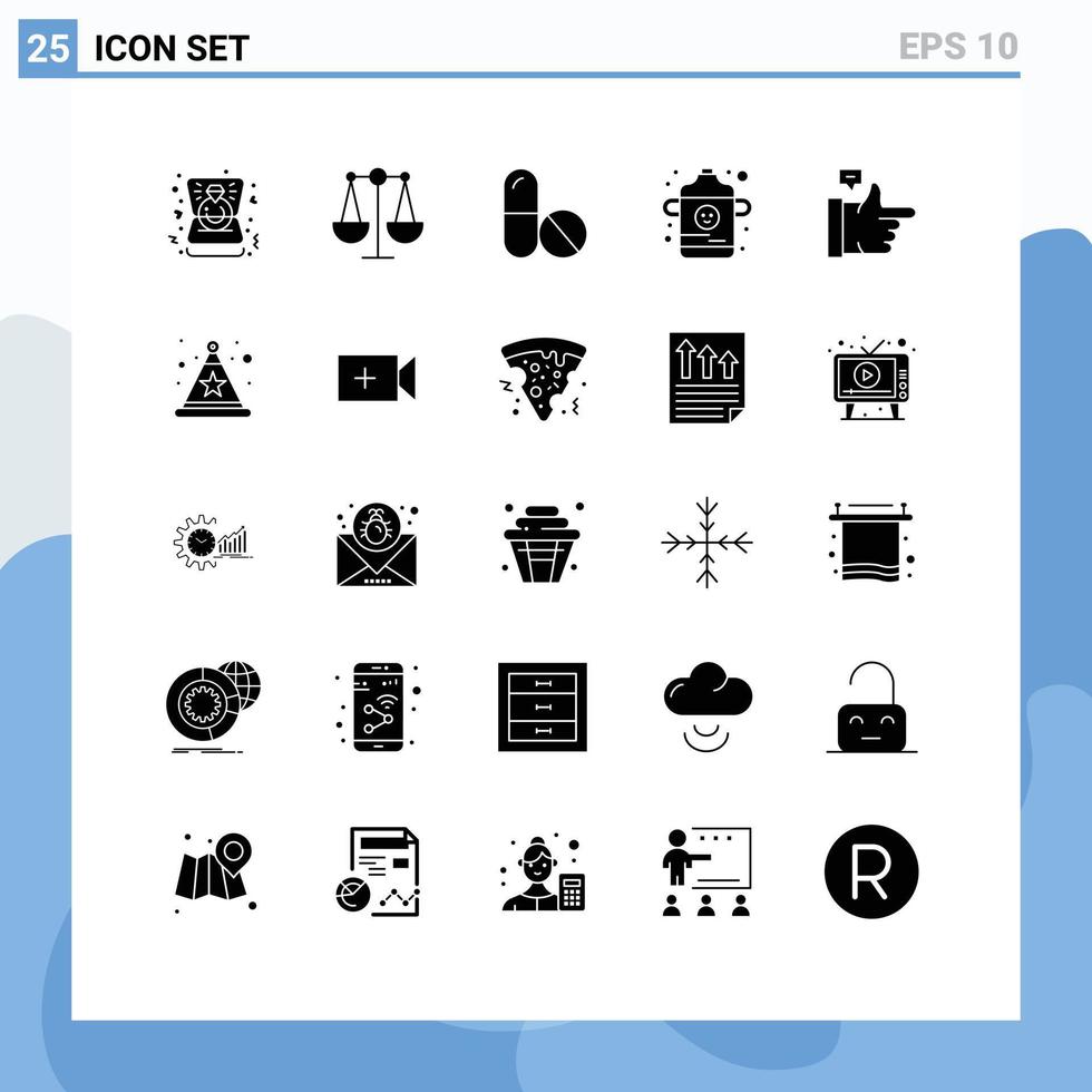 Set of 25 Modern UI Icons Symbols Signs for hat thumbs up science like infant Editable Vector Design Elements