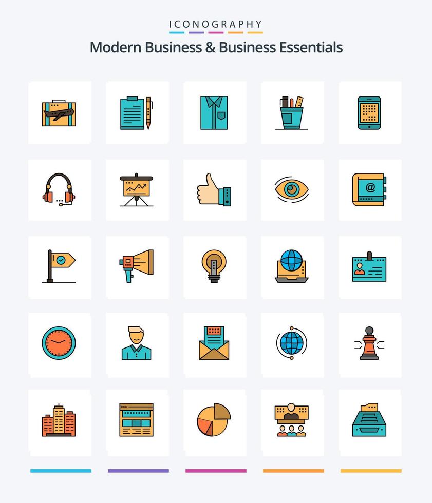 Creative Modern Business And Business Essentials 25 Line FIlled icon