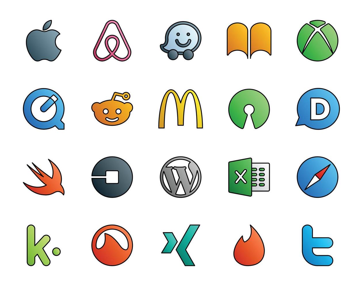 20 Social Media Icon Pack Including safari cms open source wordpress car vector