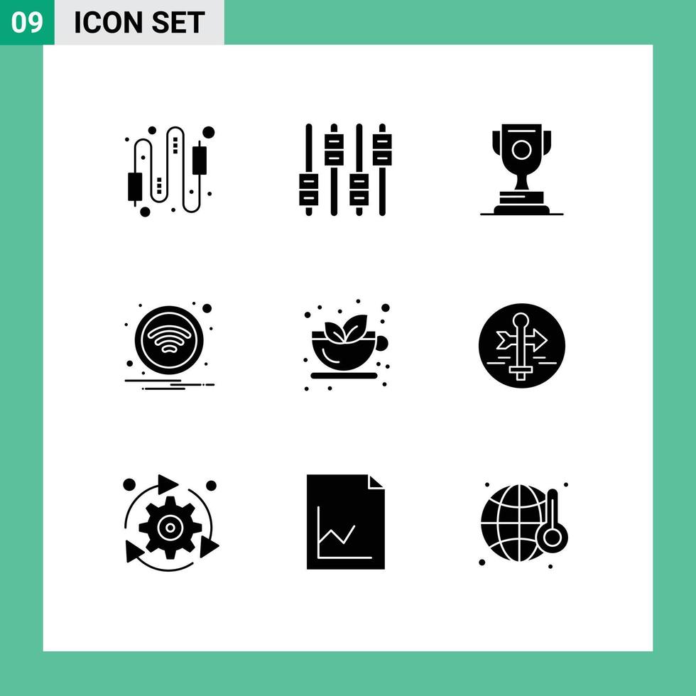 9 Solid Glyph concept for Websites Mobile and Apps autumn wireless volume wifi game Editable Vector Design Elements