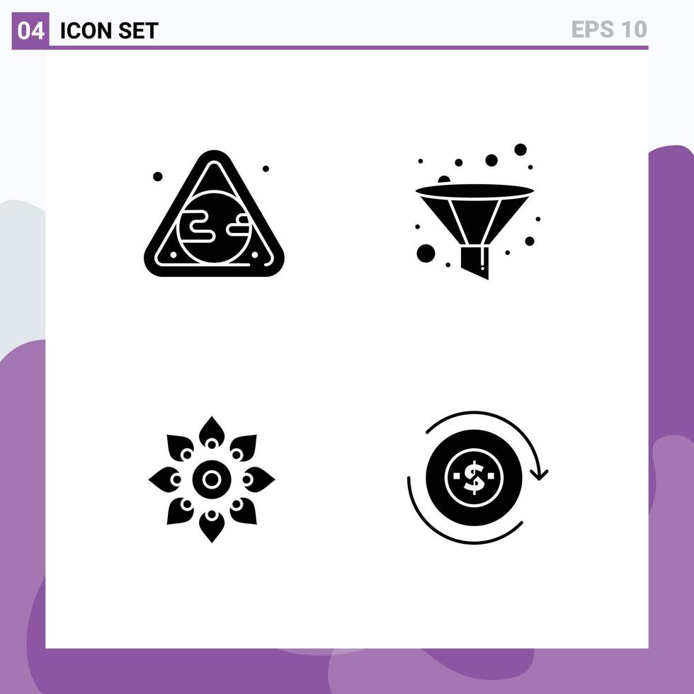 Stock Vector Icon Pack of Line Signs and Symbols for earth decoration waste funnel hindu Editable Vector Design Elements