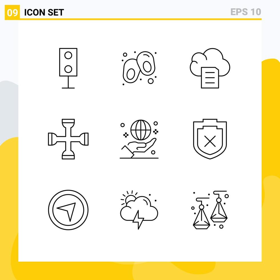 9 Creative Icons Modern Signs and Symbols of global wrench cloud tool performance Editable Vector Design Elements