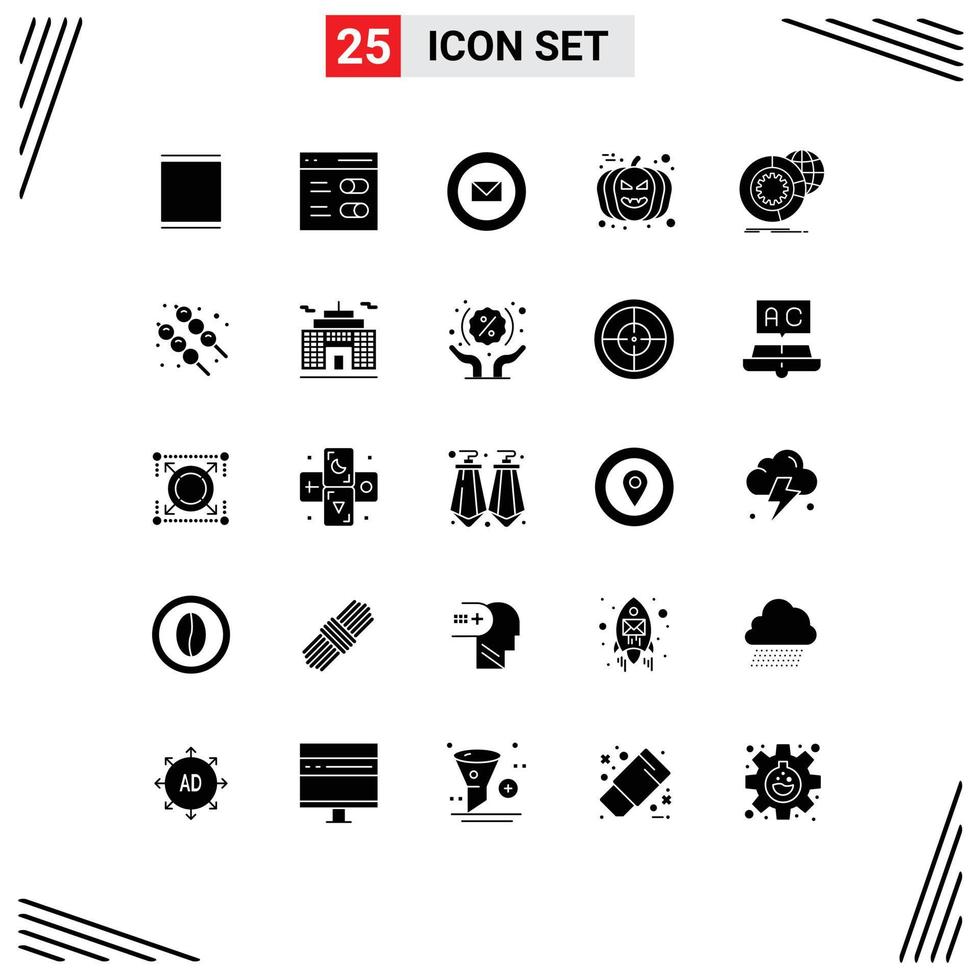 25 Creative Icons Modern Signs and Symbols of big data avatar mail pumpkin face Editable Vector Design Elements