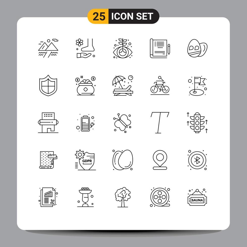 Stock Vector Icon Pack of 25 Line Signs and Symbols for easter report business medical doctor Editable Vector Design Elements