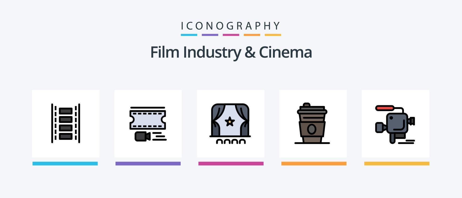 Cenima Line Filled 5 Icon Pack Including . chat. message. Creative Icons Design vector