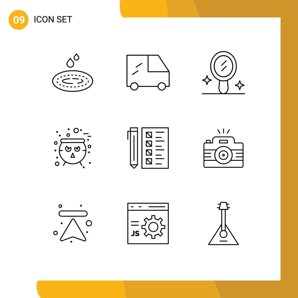 9 Thematic Vector Outlines and Editable Symbols of camera development board develop business Editable Vector Design Elements